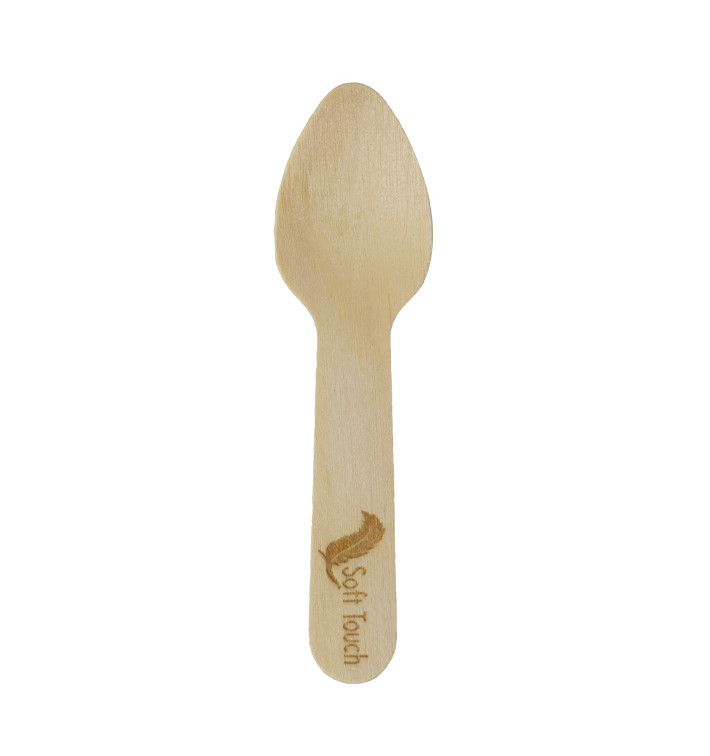 Mini Cuillère en Bois “Soft” 7,5cm (2.400 Utés) Mini Cuillère en Bois “Soft” 7,5cm (2.400 Utés)