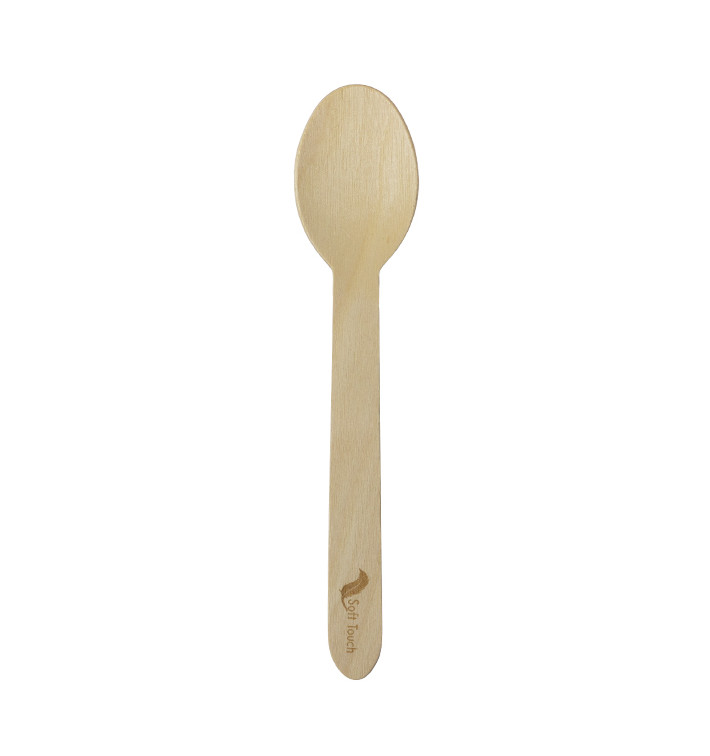 Cuillère en Bois “Soft” 16cm (100 Utés) Cuillère en Bois “Soft” 16cm (100 Utés)