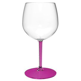 Herbruikbaar Durable Glas voor Gin TT fuchsia voet 580ml (6 Stuks)