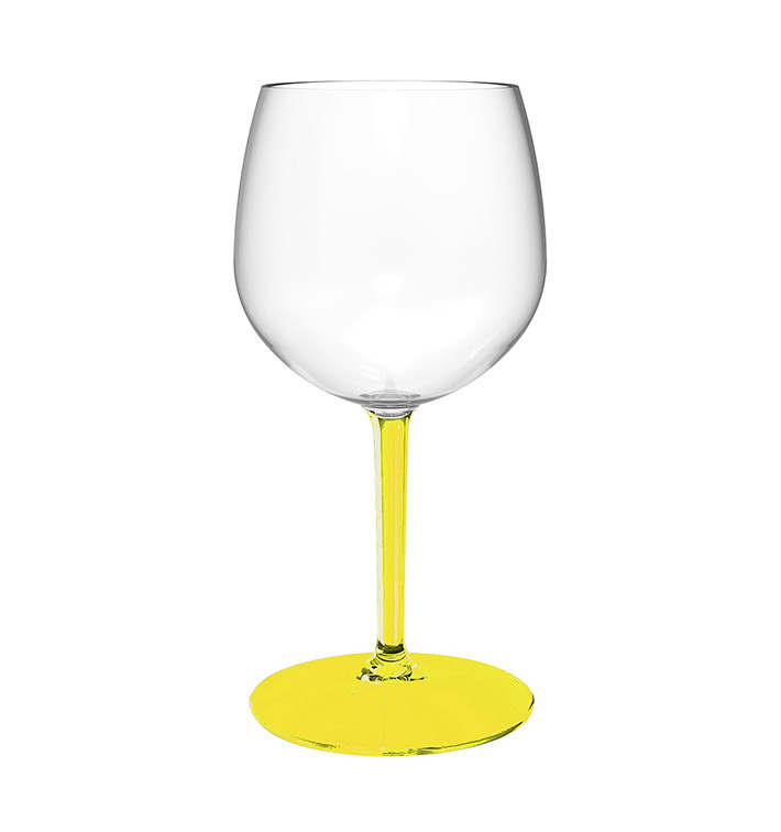 Verre Balloon Réutilisable Durable TT Pied Jaune 580ml (6 Utés) Verre Balloon Réutilisable Durable TT Pied Jaune 580ml (6 Utés)