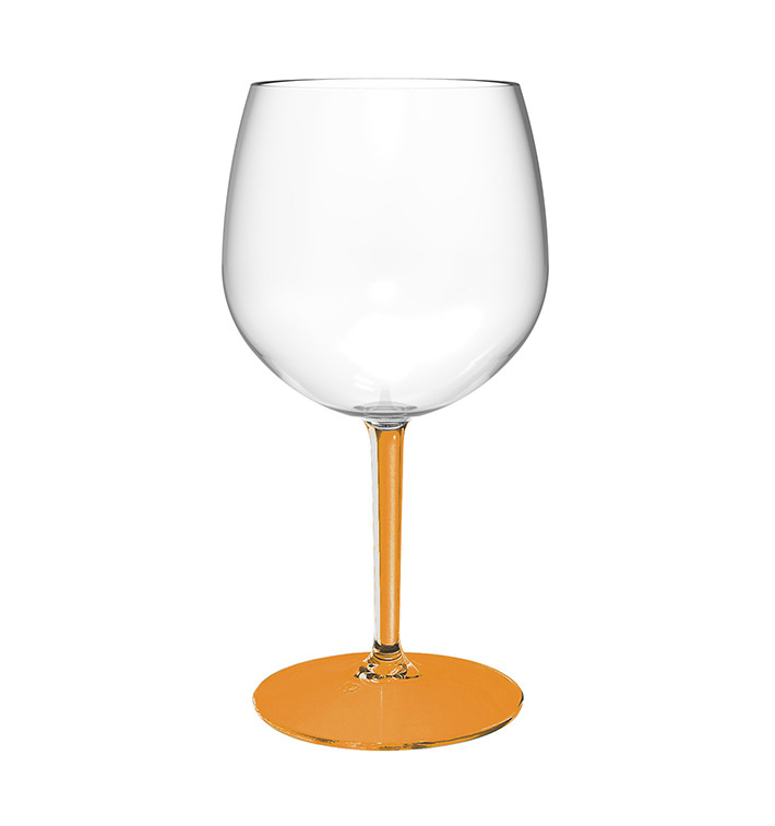 Herbruikbaar Durable Glas voor Gin TT oranje voet 580ml (6 Stuks) Herbruikbaar Durable Glas voor Gin TT oranje voet 580ml (6 Stuks)