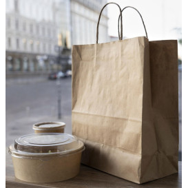 Sac en papier Kraft Marron avec Anses 100g/m² 35+18x34cm (25 Utés)