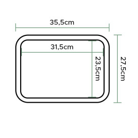 Plastic dienblad Fast Food rood 27,5x35,5cm (24 stuks)