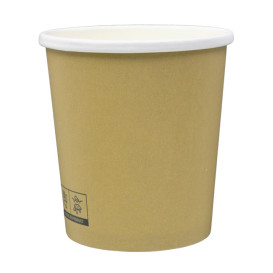 Kraft Kartonnen Pot met Witte Rand 450ml Ø9,8cm (25 Stuks)