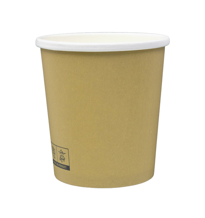 Kraft Kartonnen Pot met Witte Rand 450ml Ø9,8cm (25 Stuks) Kraft Kartonnen Pot met Witte Rand 450ml Ø9,8cm (25 Stuks)