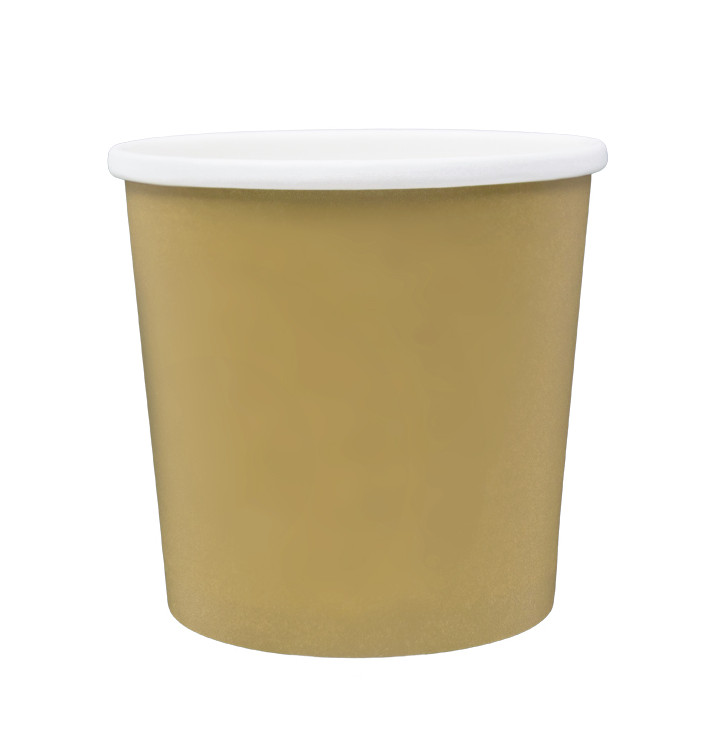 Pot en Carton Kraft avec Bordure Blanche 750ml Ø11,9cm (25 Utés) Pot en Carton Kraft avec Bordure Blanche 750ml Ø11,9cm (25 Utés)