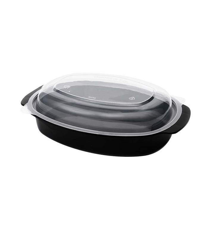 Récipient Oval PP Noir 750ml 115,4x22,6cm (50 Utés)