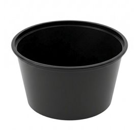 Pot en Plastique PP Noir avec Couvercle 470ml (500 Uds)