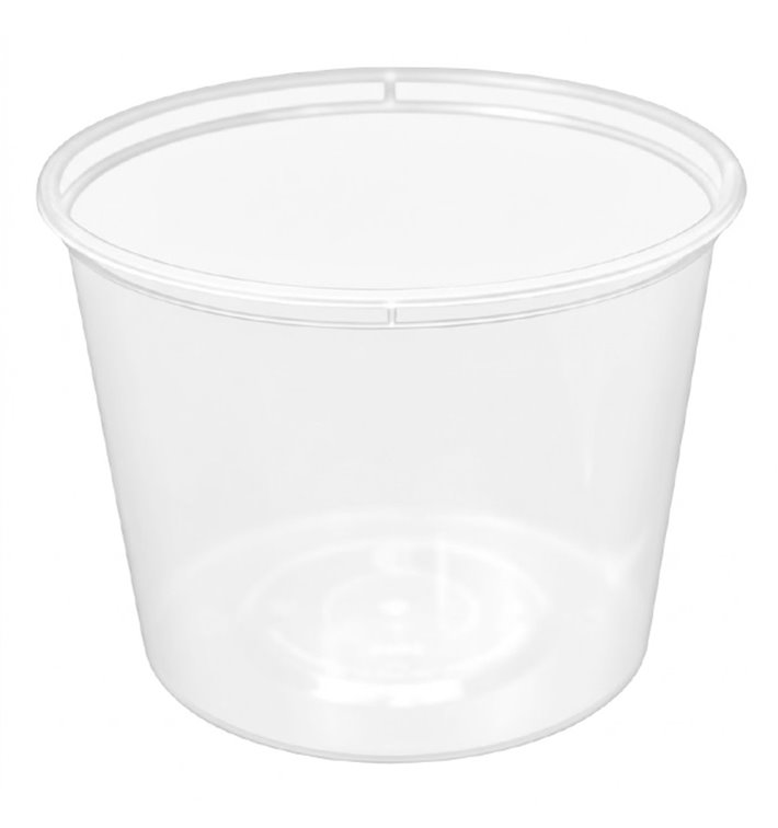 Pot en Plastique PP Transparent avec Couvercle 740ml (50 Uds)