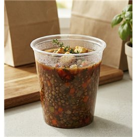 Pot en Plastique PP Transparent avec Couvercle 1.000ml (25 Uds)