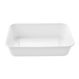 Barquette en Plastique PP Blanche avec Couvercle 500ml 17,3x11,9cm (50 Utés)