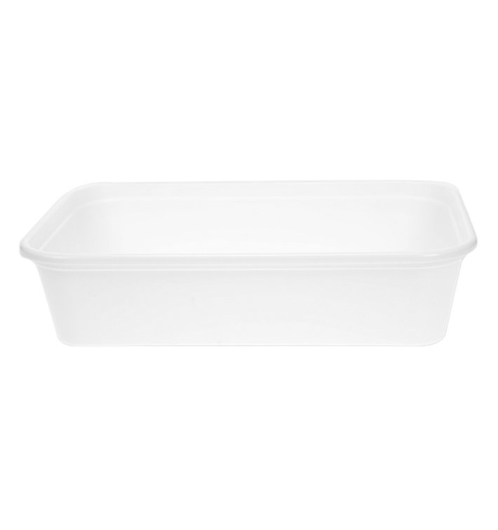 Barquette en Plastique PP Blanche avec Couvercle 500ml 17,3x11,9cm (50 Utés) Barquette en Plastique PP Blanche avec Couvercle 500ml 17,3x11,9cm (50 Utés)