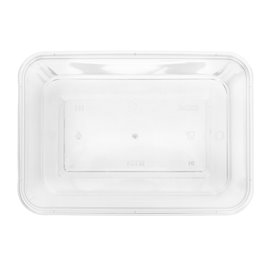 Plastic Bakje Rechthoek Transparant van PP met Deksel 650ml 17,3x11,9cm (50 Stuks)