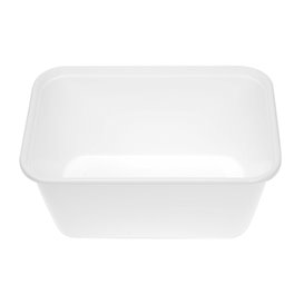 Barquette en Plastique PP Blanche avec Couvercle 1.000ml 17,3x11,9cm (50 Utés)