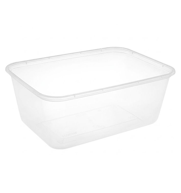 Barquette en Plastique PP Transparente avec Couvercle 1.500ml 20,4x15,3cm (50 Utés)