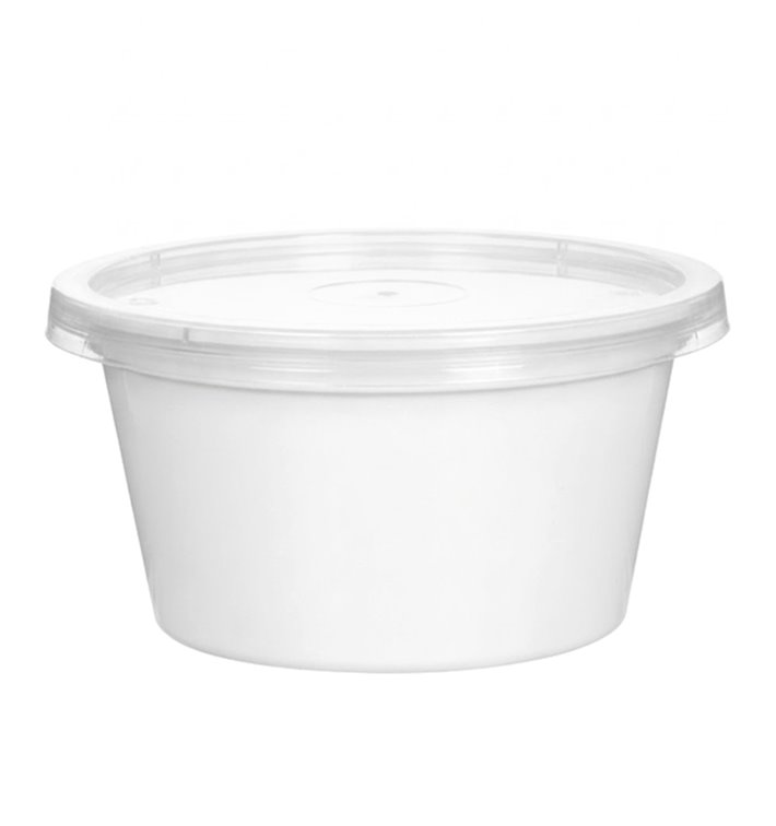 Pot à Sauce Blanc PP avec Couvercle 2Oz/60ml (100 Utés)