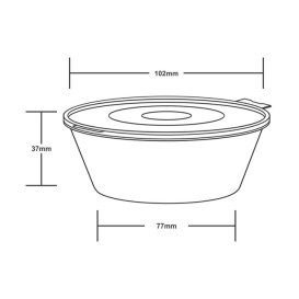 Pot Scharnierende voor Sauzen PP 6Oz/180ml (1.000 Stuks)