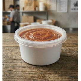 Sauspot PP Wit met Deksel 2Oz/60ml (100 Stuks)