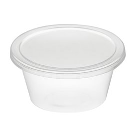 Pot à Sauce Transparent PP avec Couvercle 2Oz/60ml (100 Utés)