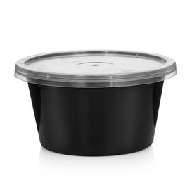 Pot à Sauce Noir PP avec Couvercle 4Oz/120ml (100 Utés)