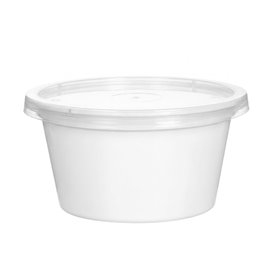 Pot à Sauce Blanc PP avec Couvercle 4Oz/120ml (100 Utés)