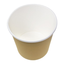 Kraft Kartonnen Pot met Witte Rand 750ml Ø11,7cm (500 Stuks)