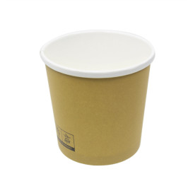 Pot en Carton Kraft avec Bordure Blanche 350ml Ø9,0cm (500 Utés)