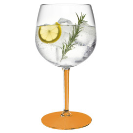 Herbruikbaar Durable Glas voor Gin TT oranje voet 580ml (6 Stuks)