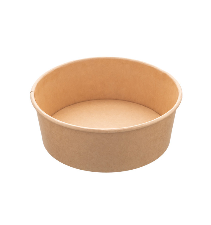 Kraft Kartonnen Saladebak 750ml Ø15,0cm (50 stuks) Kraft Kartonnen Saladebak 750ml Ø15,0cm (50 stuks)
