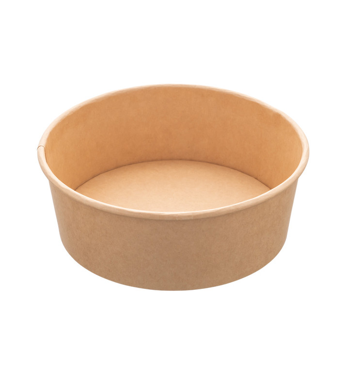 Kraft Kartonnen Saladebak 1.000ml Ø16,6cm (300 stuks) Kraft Kartonnen Saladebak 1.000ml Ø16,6cm (300 stuks)