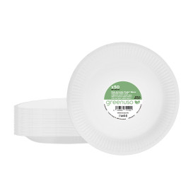 Kartonnen Borden Rond “Radial” Wit Ø18cm 200gr/m² (650 Stuks)