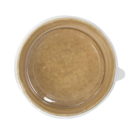 Soepkom Karton Kraft-Kraft met Deksel 500ml Ø15cm (250 Stuks)