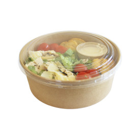 Soepkom Karton Kraft-Kraft met Deksel 500ml Ø15cm (250 Stuks)