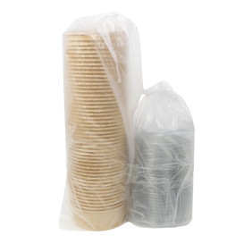 Soepkom Karton Kraft-Kraft met Deksel 500ml Ø15cm (250 Stuks)