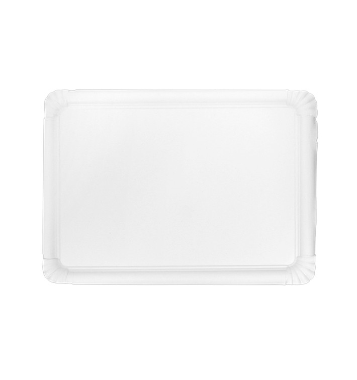 Plat Rectangulaire en Carton Blanc 25x34cm (50 Utés) Plat Rectangulaire en Carton Blanc 25x34cm (50 Utés)