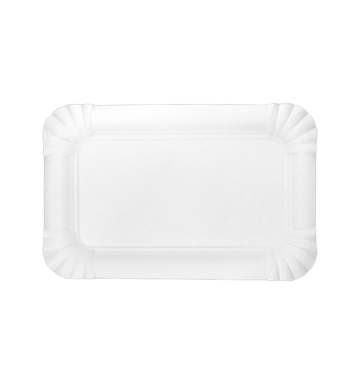 Plat Rectangulaire en Carton Blanc 12x19cm (700 Utés) Plat Rectangulaire en Carton Blanc 12x19cm (700 Utés)