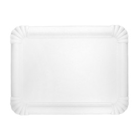 Plat Rectangulaire en Carton Blanc 18x24cm (50 Utés)