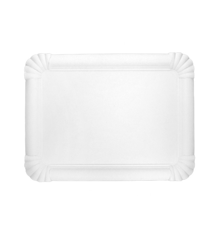 Plat Rectangulaire en Carton Blanc 18x24cm (50 Utés) Plat Rectangulaire en Carton Blanc 18x24cm (50 Utés)