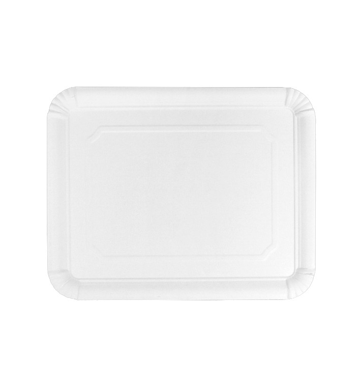 Plat Rectangulaire en Carton Blanc 22x28cm (400 Utés) Plat Rectangulaire en Carton Blanc 22x28cm (400 Utés)