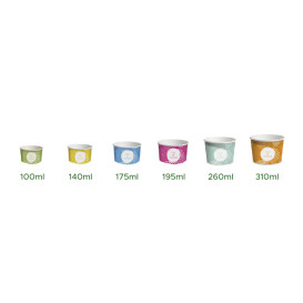 Papieren ijs Container "Cool&Yummy" 6oz/175ml (2.000 stuks)
