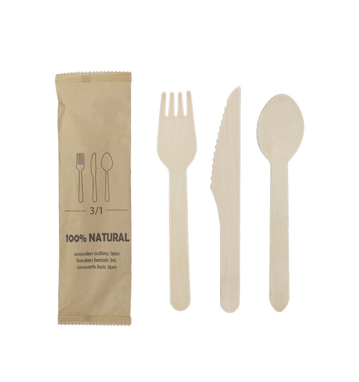 Set Couverts Bois Fourchette, Couteau et Cuillère (25 Utés) Set Couverts Bois Fourchette, Couteau et Cuillère (25 Utés)