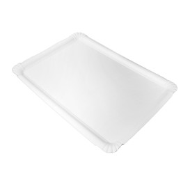 Plat Rectangulaire en Carton Blanc 25x34cm (50 Utés)