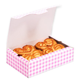 Boîte pâtissière 20,4x15,8x6cm 1Kg Rose (20 Unités)