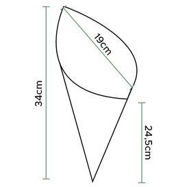 Cornet en Papier Ingraissable Kraft 34cm 400gr (100 Utés)