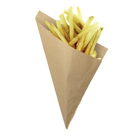 Cornet en Papier Ingraissable Kraft 19,5cm 50gr (100 Utés)