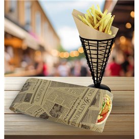 Papieren Stokbrood Zak Kraft Times 12+2x26cm (100 Stuks)