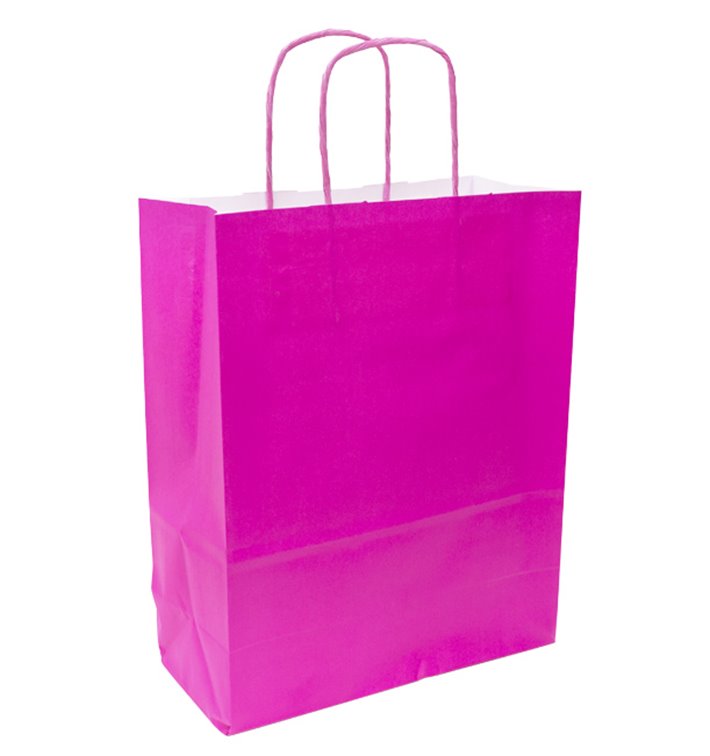 fuchsia Papieren zak met handgrepen 90g/m² 28+10x22 cm (25 stuks) fuchsia Papieren zak met handgrepen 90g/m² 28+10x22 cm (25 stuks)