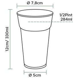 Gobelet Plastique PP Transparent 375 ml Ø8,0cm (74 Unités)