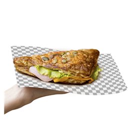 Graspapier inpakvellen “Vichy” zwart 20x24,5cm (1.000 stuks)
