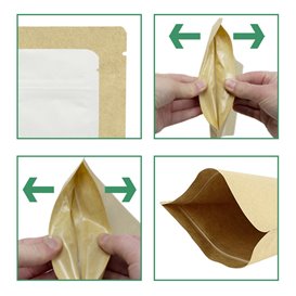 Sac DoyPack avec fermeture et fenêtre Blanc 20+10x30cm (500 Utés)